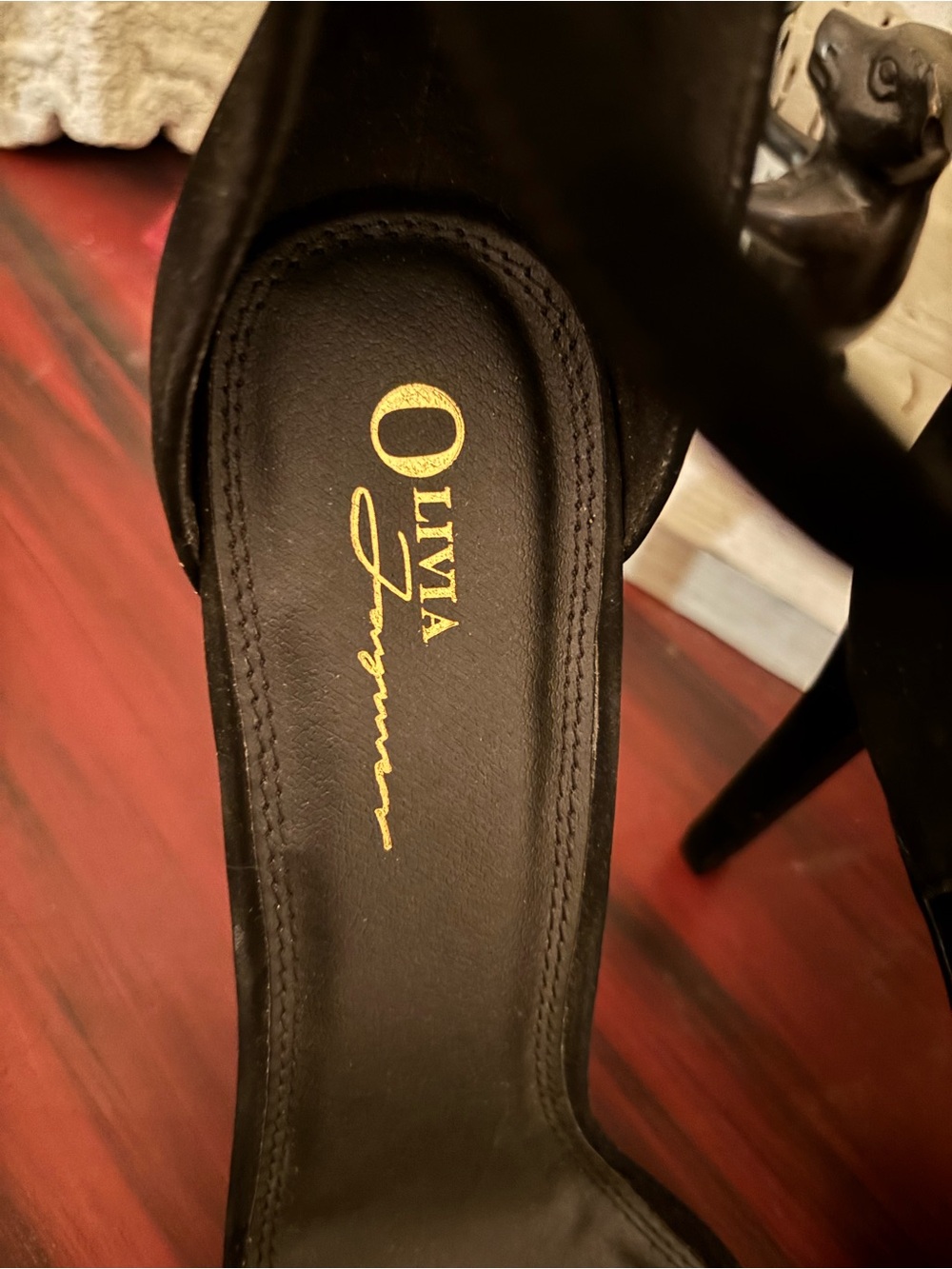 Olivia Ferguson Women's Black Suede Ankle-Strap High Heels size 11 - Picture 2 of 8
